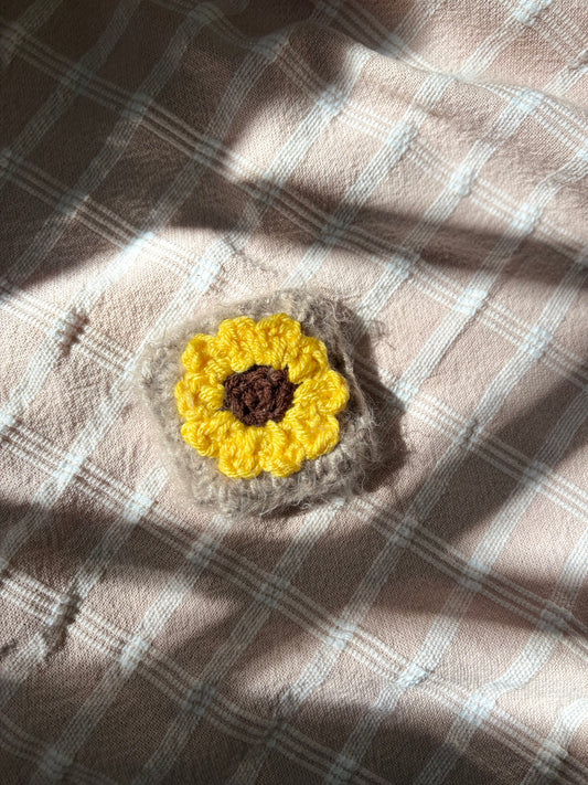 Crochet personalized ornament Sunflower